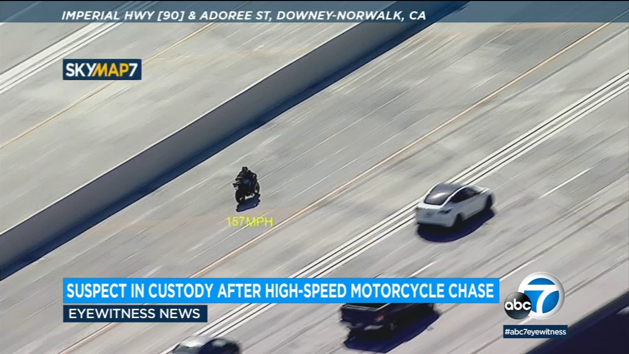 Motorcyclist leads authorities on high-speed chase through SoCal