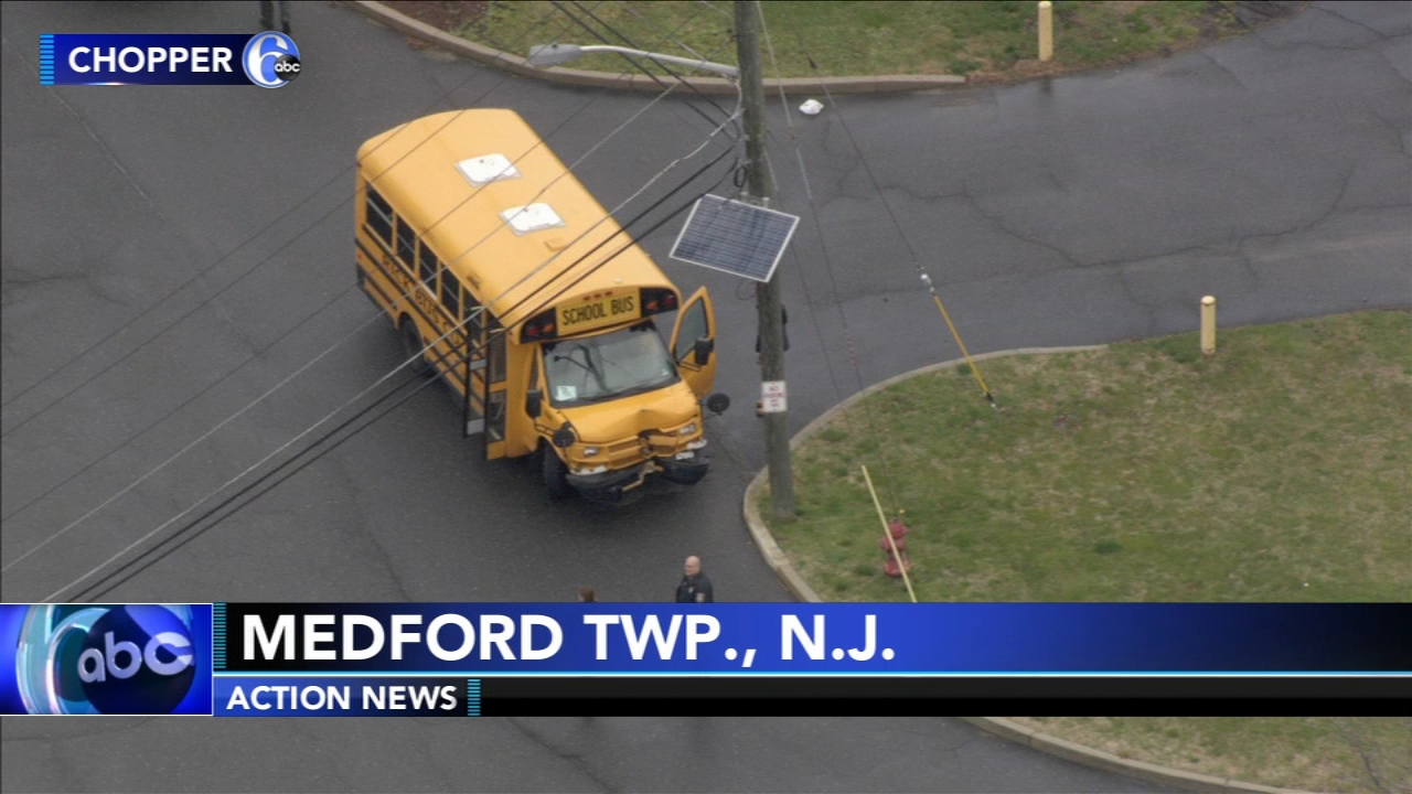 Officials investigate school bus crash in Medford Twp.