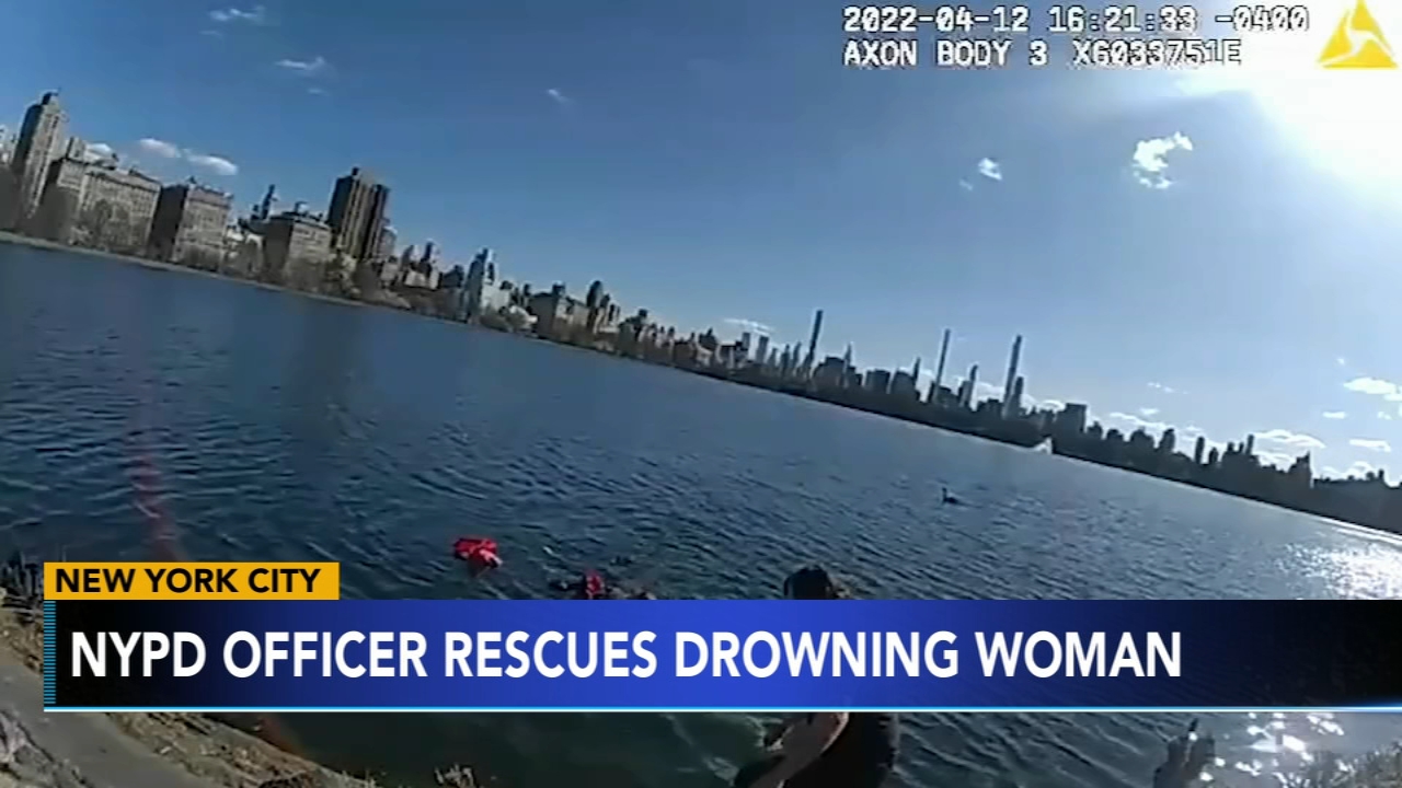 Officer credits swimming skills for rescue of drowning woman in NYC