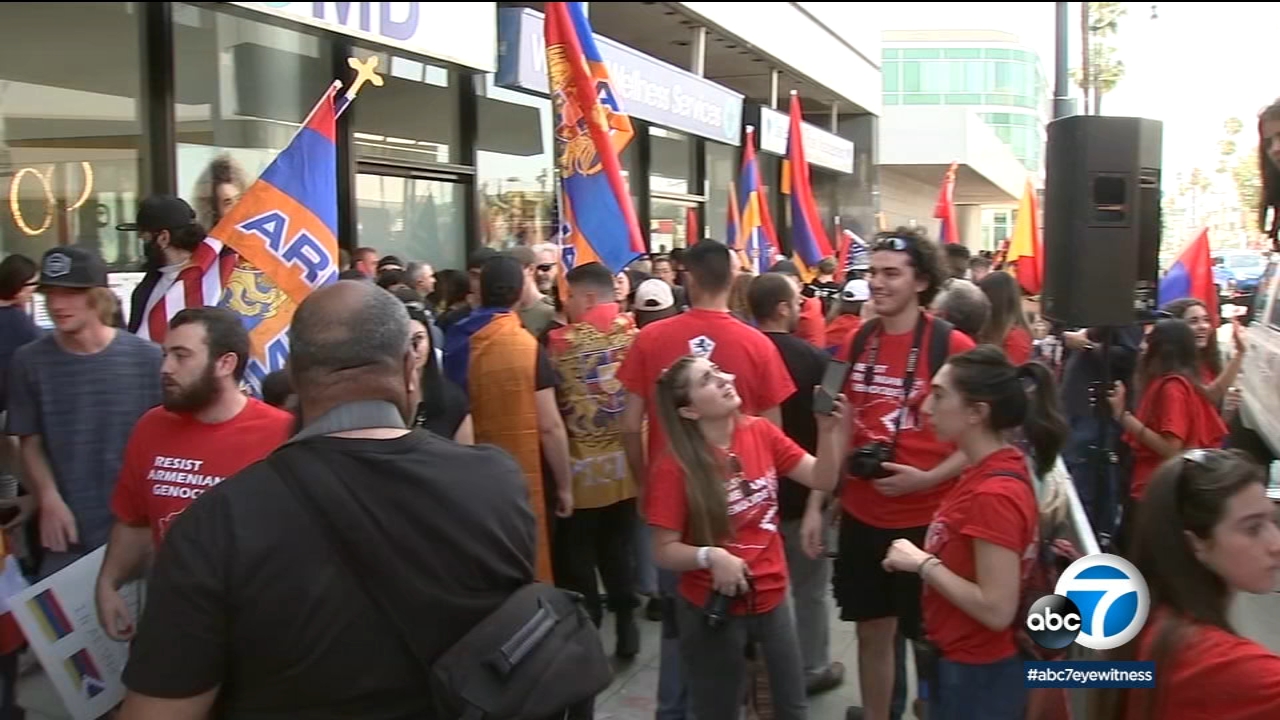 Hundreds rally outside Turkish Consulate in SoCal: Armenian Genocide