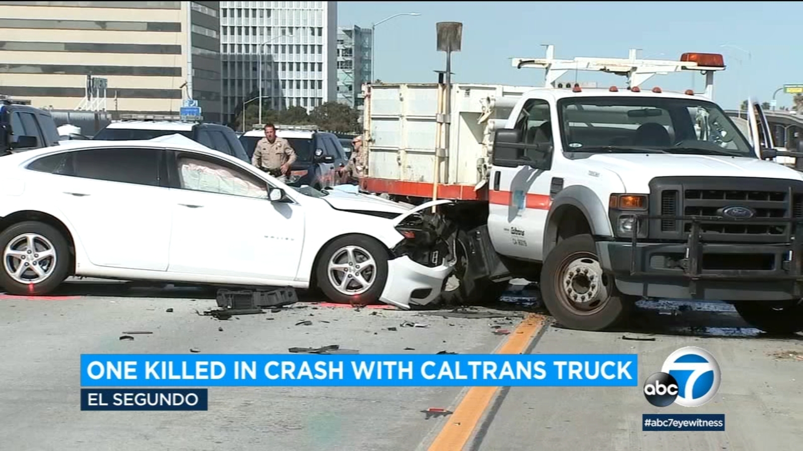 Los Angeles County 1 killed in crash with Caltrans truck on 105