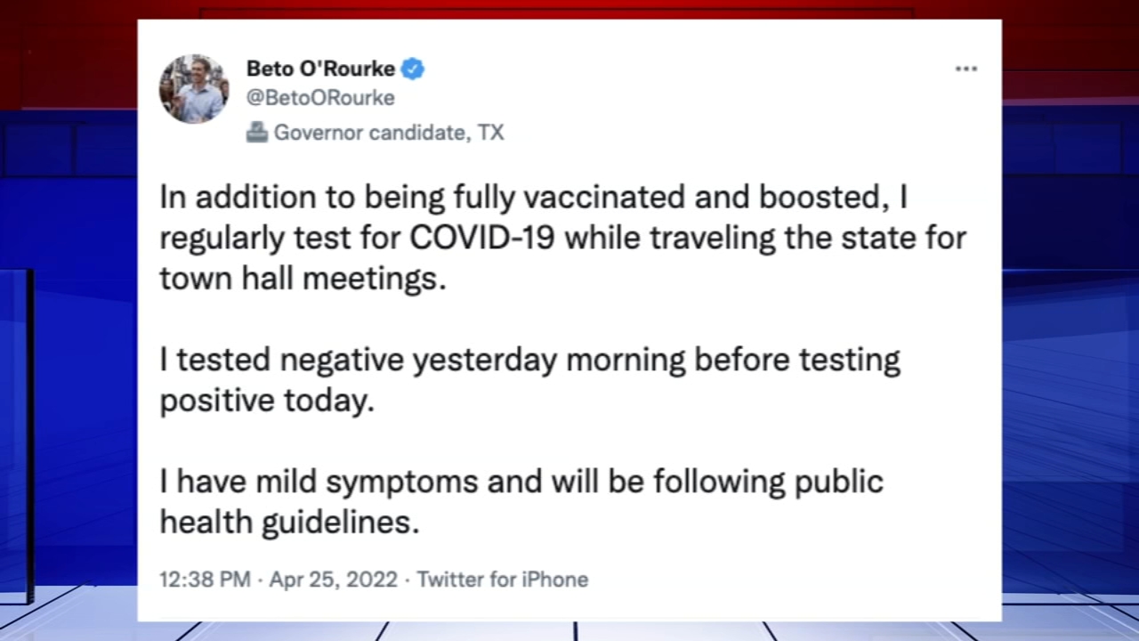 Beto O'Rourke says he tested positive for COVID after SE Texas stop