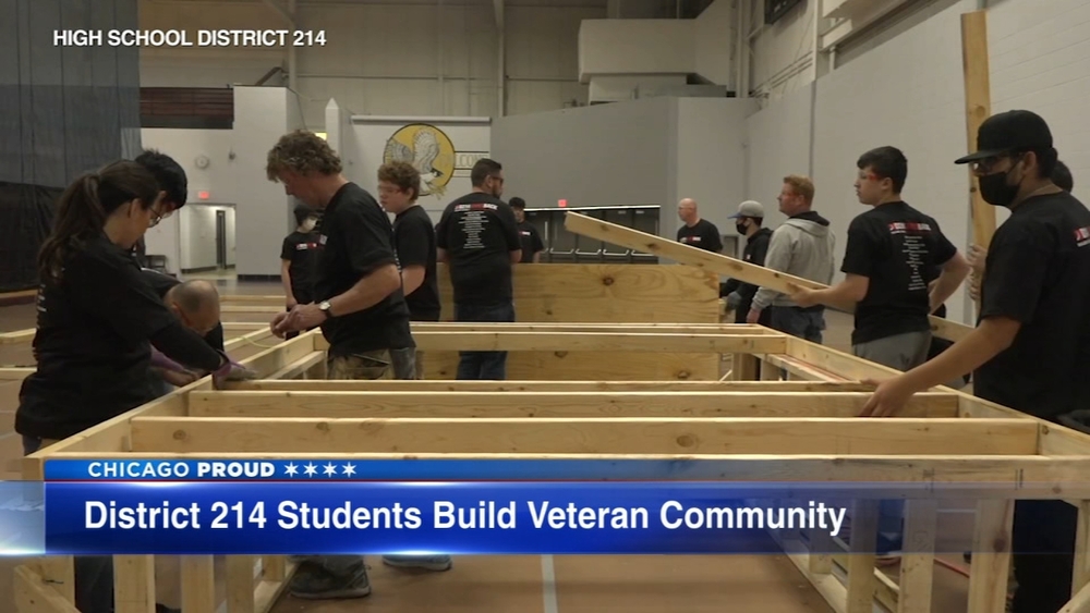Suburban HS students build community center for veterans' community