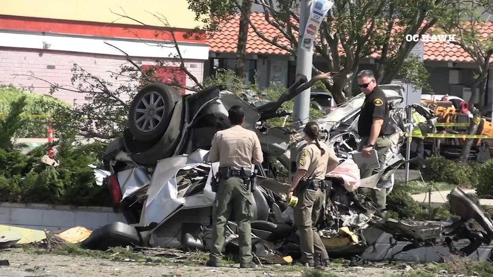 Father, daughter killed when vehicle slams into pole in La Mirada