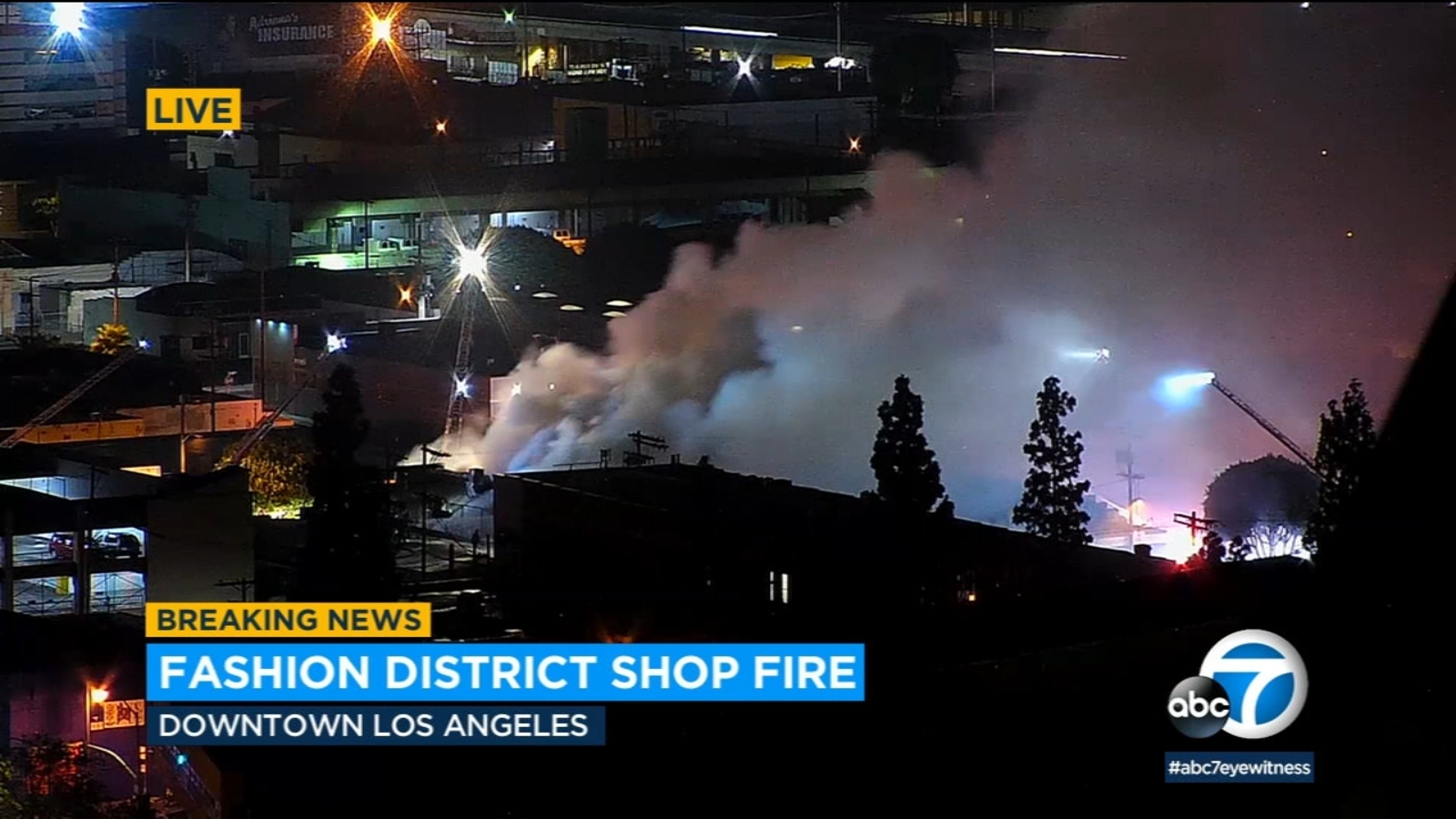 Firefighters battle fire at 2-story building in Fashion District in ...