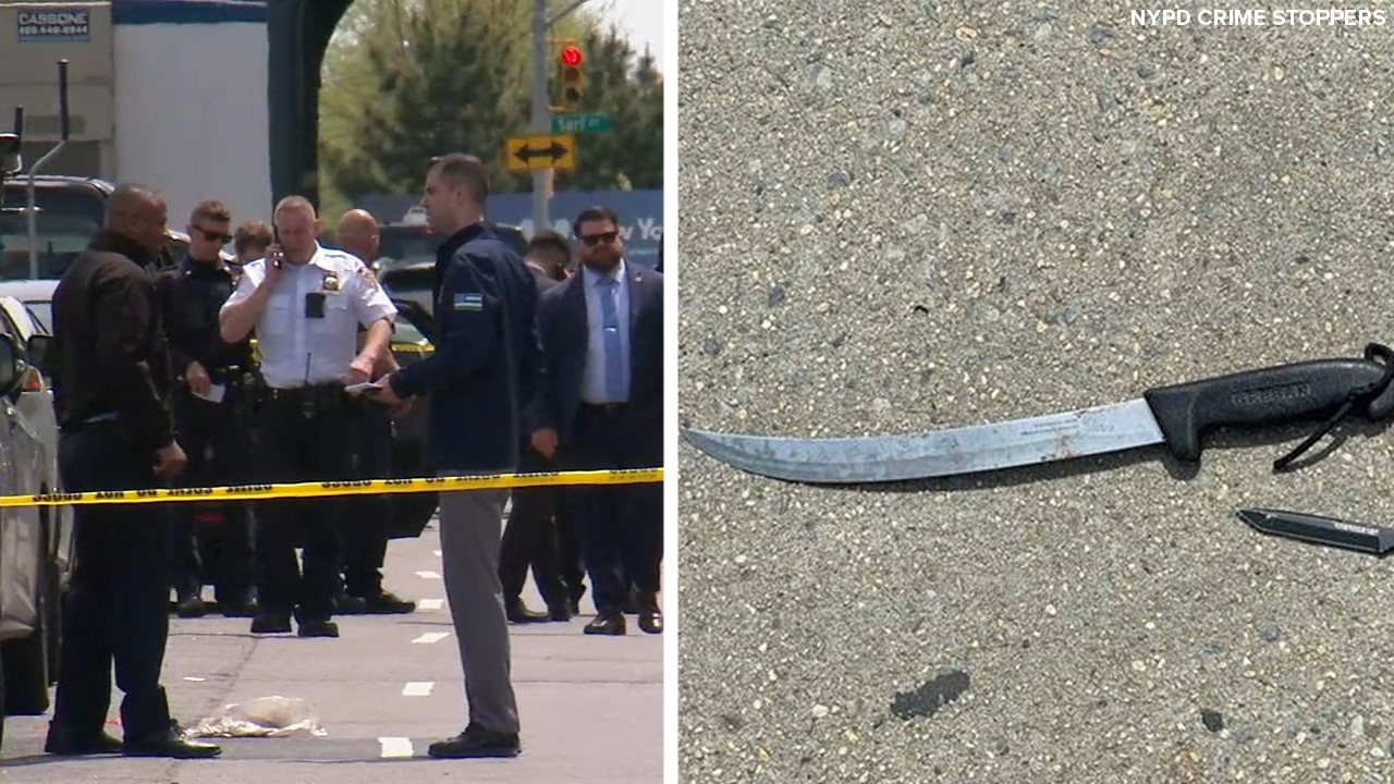 NYPD officer stabbed, suspect wielding 16-inch knife shot in Brooklyn