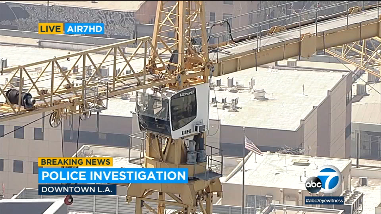 3 people reportedly seen climbing crane in downtown LA