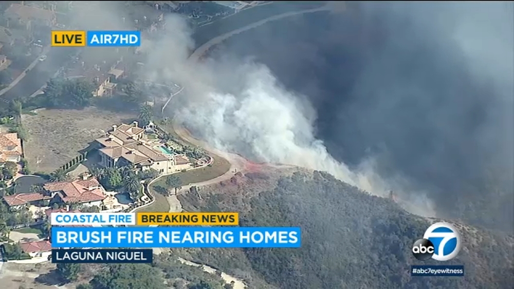 Brush fire in Aliso Wood Canyon growing closer to residential areas