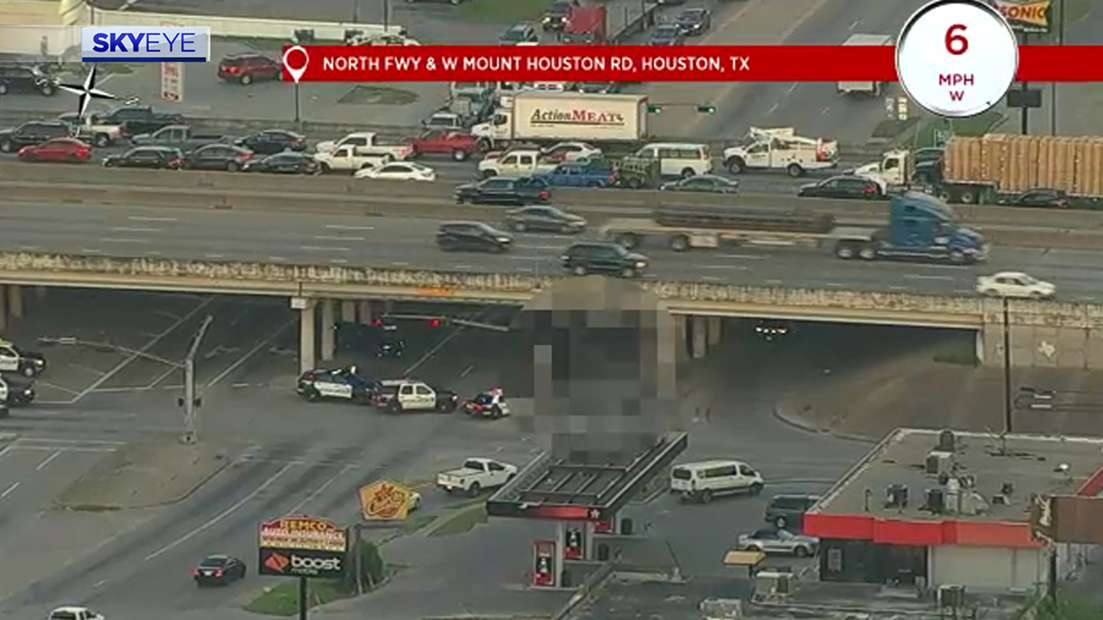 Houston traffic I45 North Freeway southbound feeder reopens hours