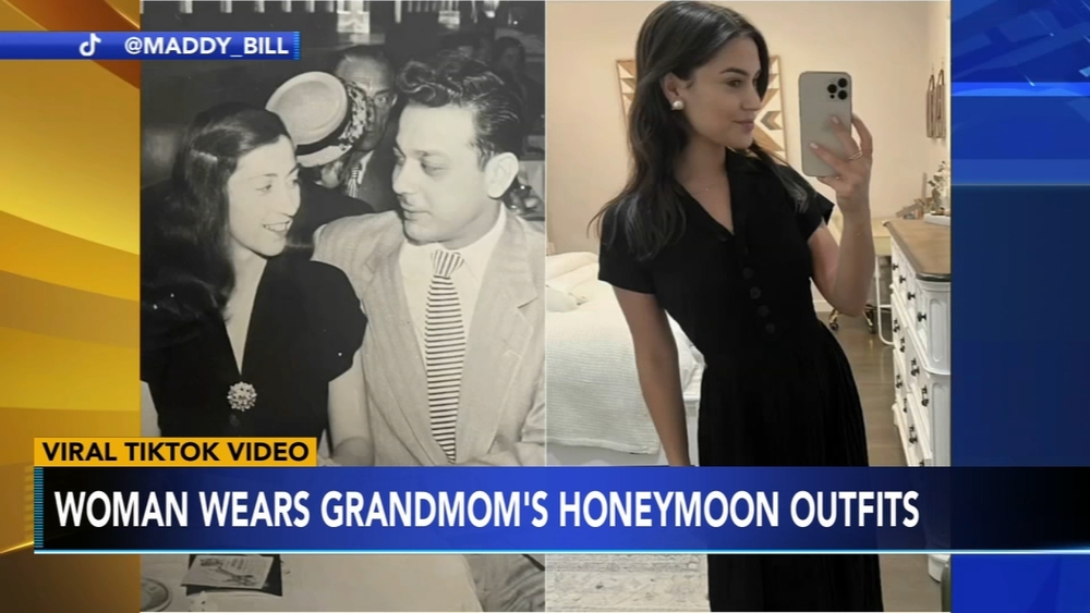 Philly woman tries on grandmother's honeymoon wardrobe from 1952