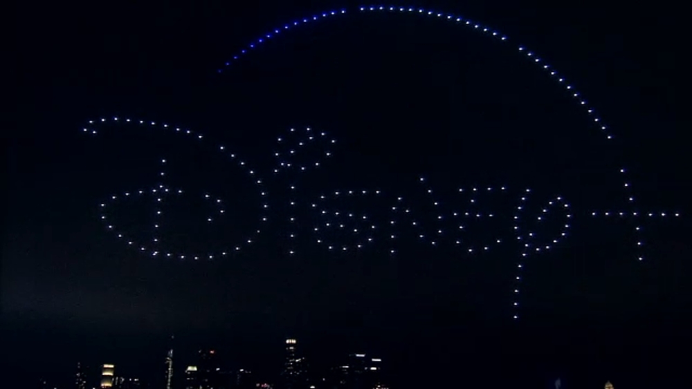 Disney celebrates National Streaming Day with drone show over DTLA
