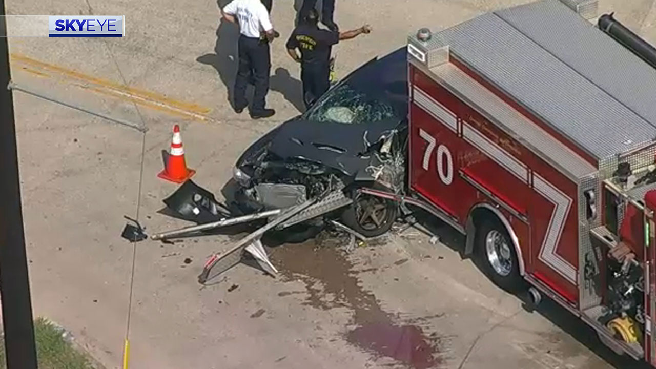 Fire engine involved in crash near Gulf Freeway feeder road