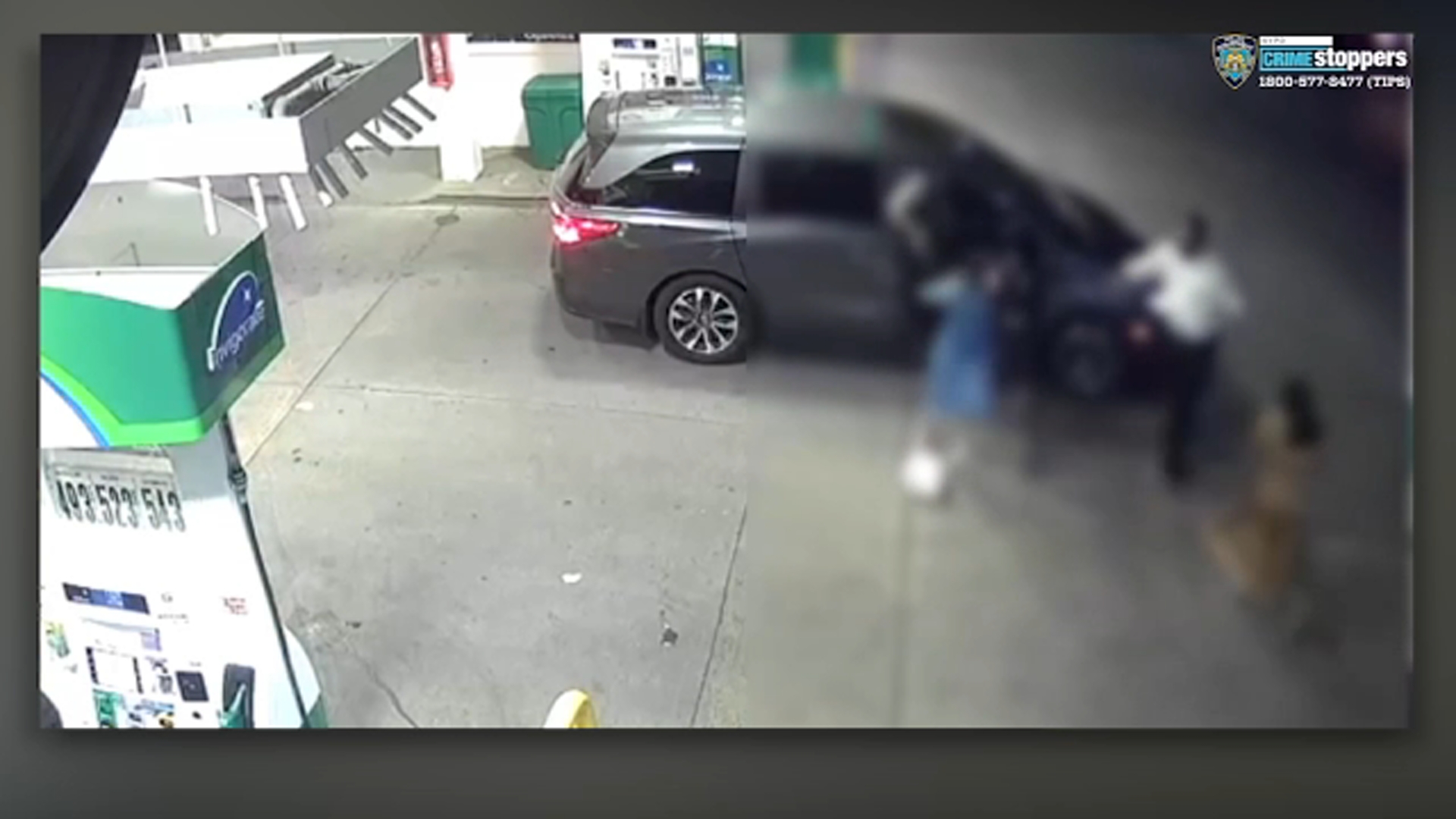 Women inside vehicle flee to safety as vehicle stolen at Brooklyn gas station