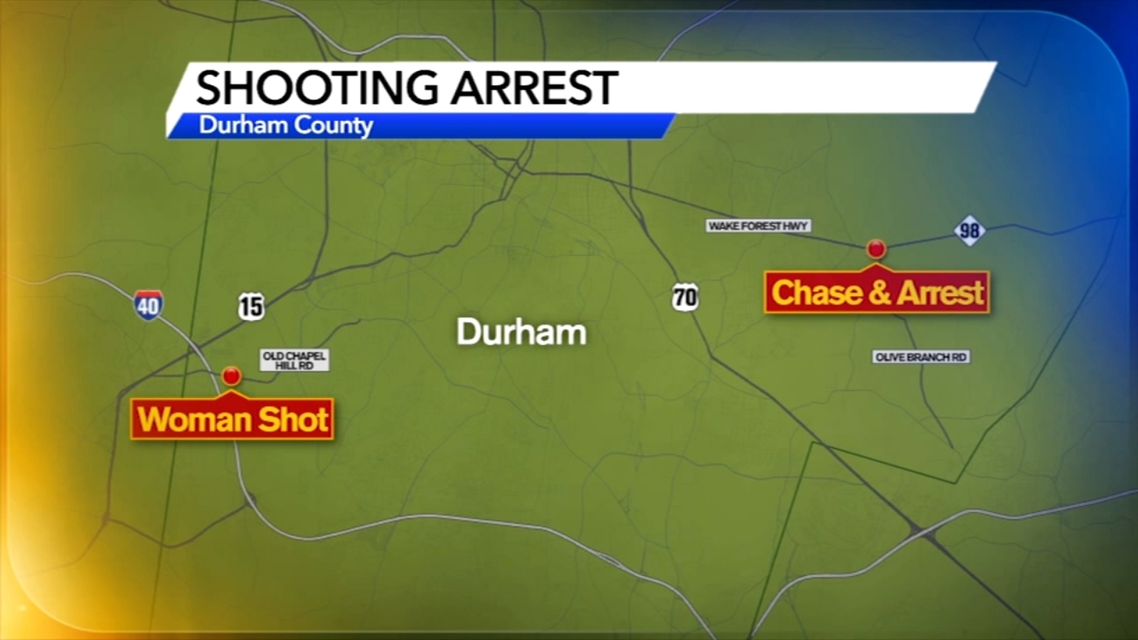 Durham man arrested in woman's shooting after car chase, crash - ABC11 ...
