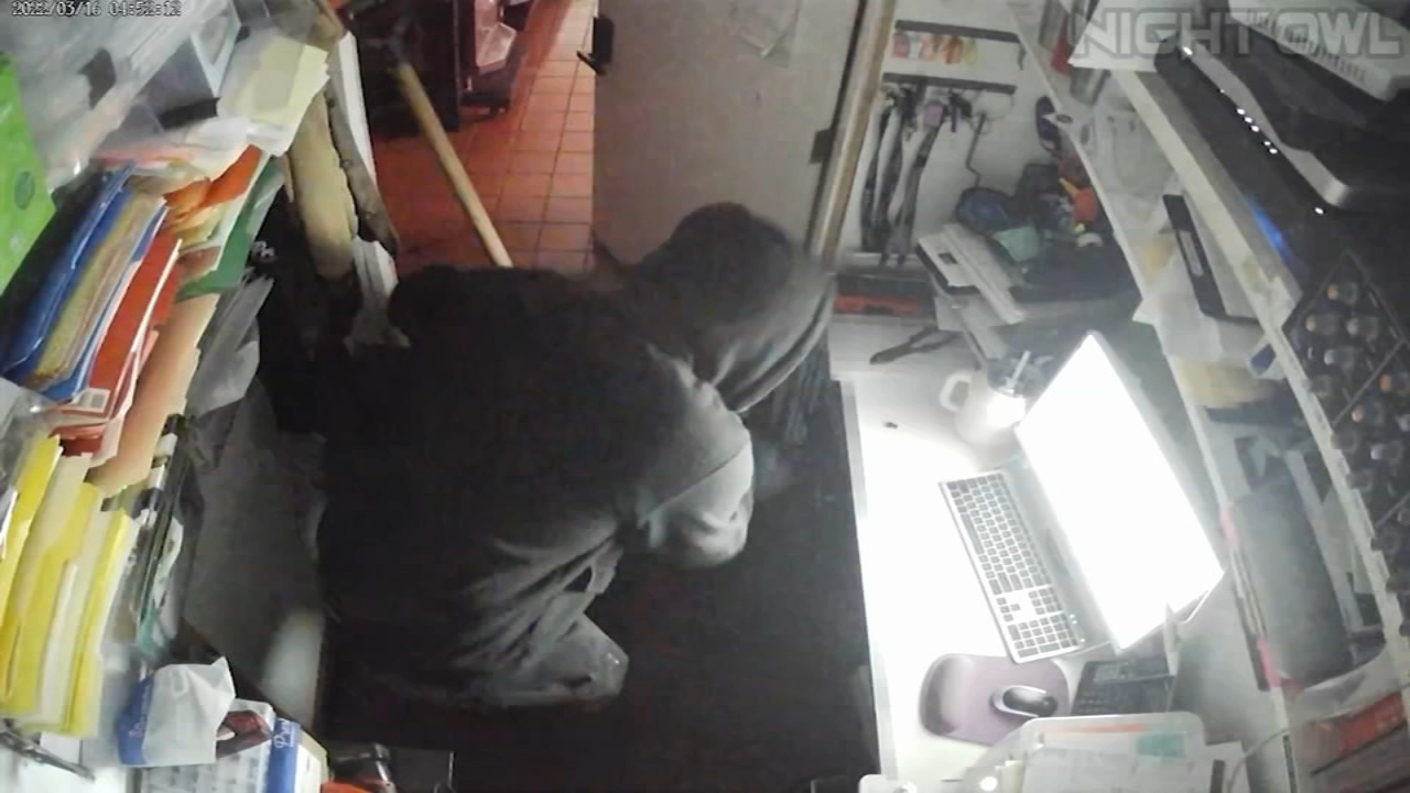Surveillance video shows Houston business owner getting burglarized