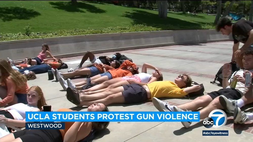 UCLA students stage silent protest over gun violence, echo gun reform