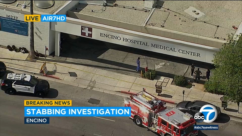 3 stabbed at hospital in Encino, suspect remains barricaded inside