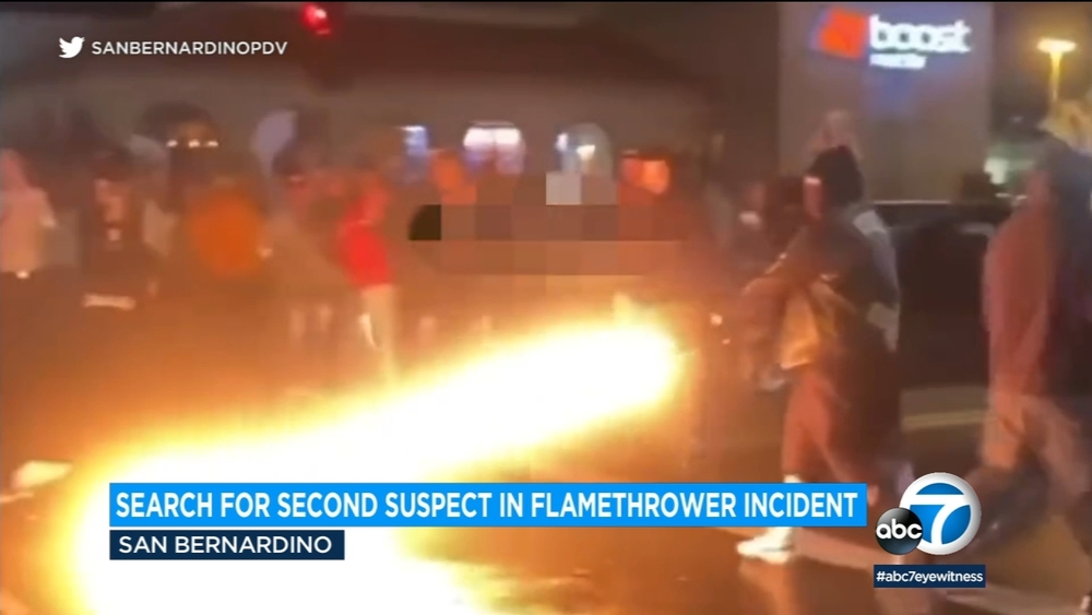 Video shows man using flamethrower in San Bernardino street takeover