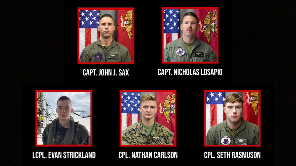 5 Marines killed in Osprey crash in SoCal desert identified