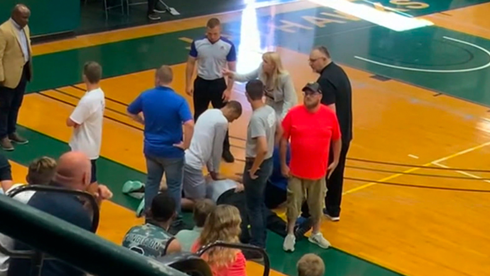 Basketball player Myles Copeland, who is also a firefighter, helps save life of referee John