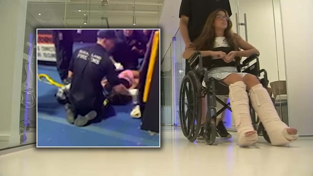 14-year-old suffers broken bones after fall at trampoline park