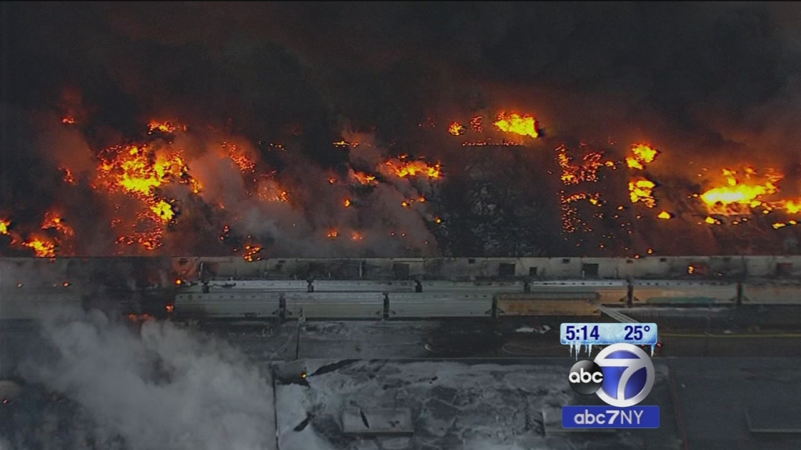 More Than A Day Later Massive Hillsborough Industrial Park Fire Continues To Burn Abc7 New York