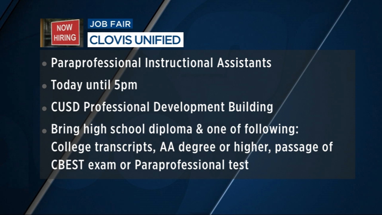Clovis Unified holding job fair for special education team ABC30 Fresno