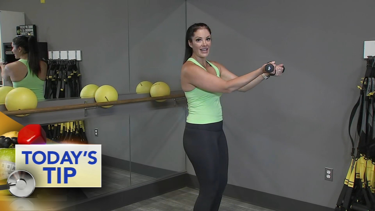 Grabs some weights and work those arms - Today's Tip