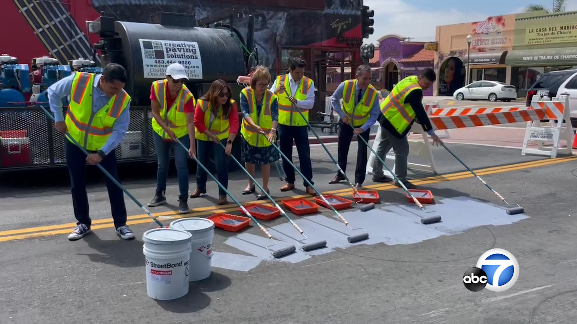 Boyle Heights tries cool pavement to combat heat