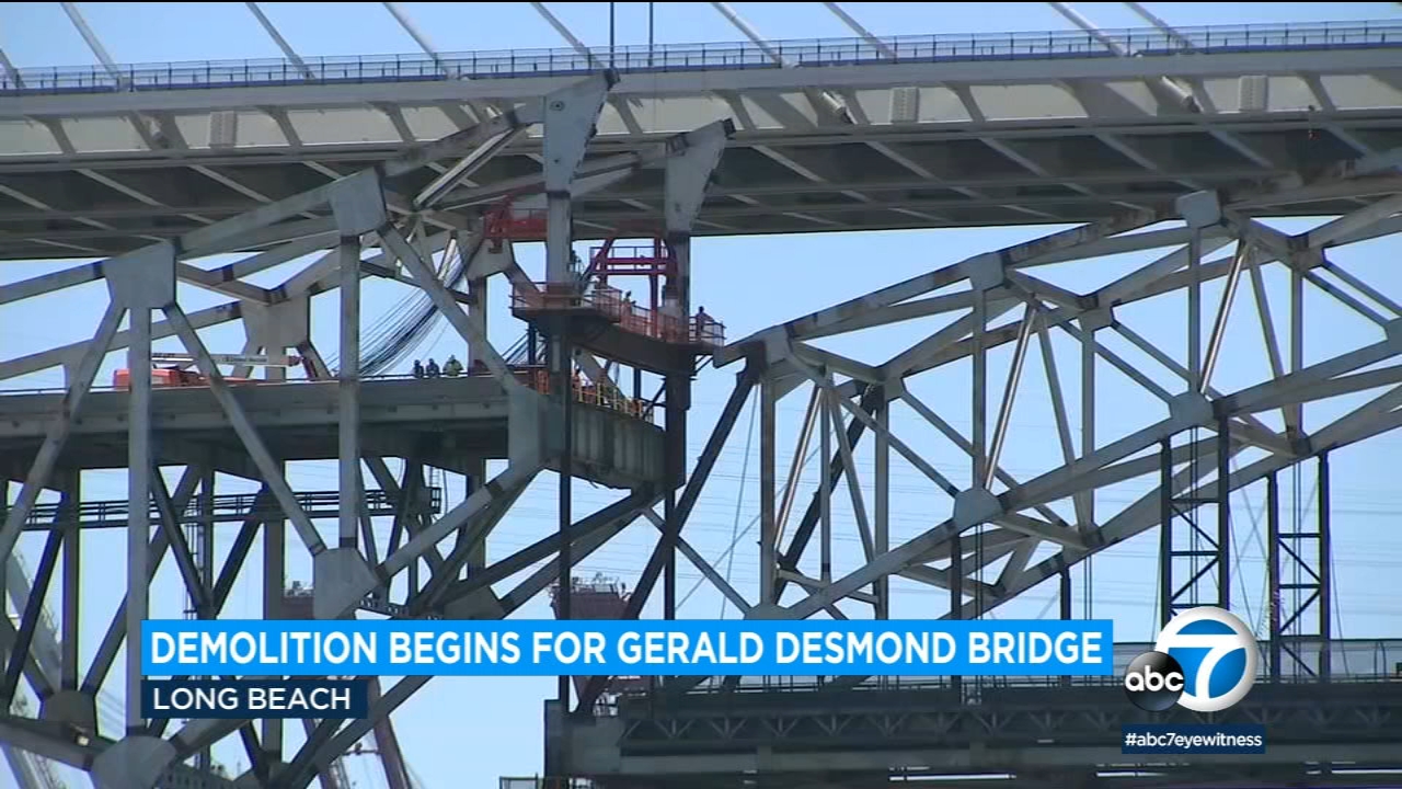 Demolition work begins on Gerald Desmond Bridge in Long Beach