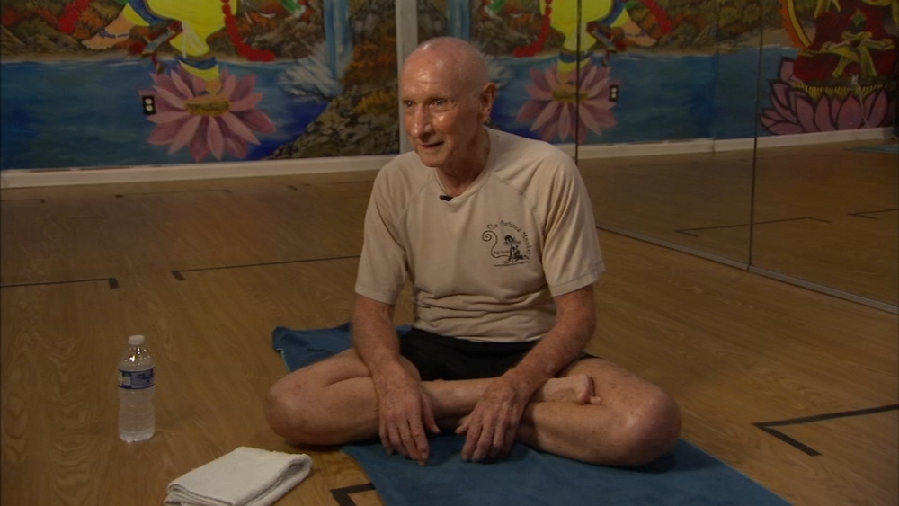 84-year-old teaching hot yoga classes at the Twisted Monkey in Montco