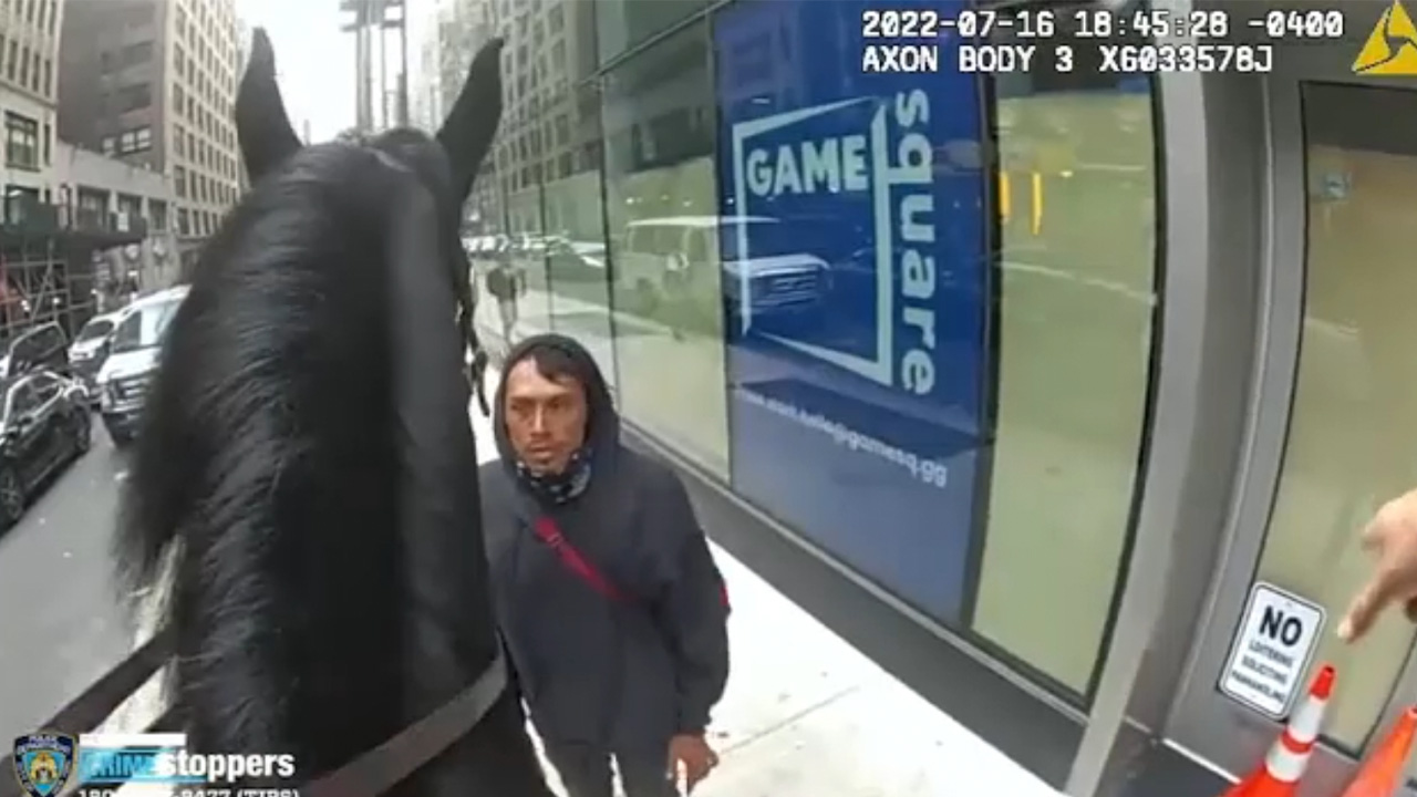 NYPD mounted officer arrests suspect in Times Square
