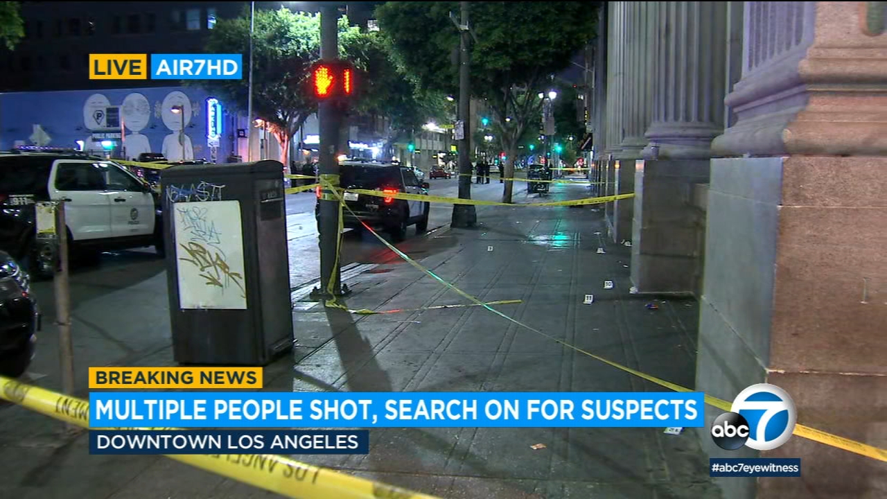 4 people shot in DTLA, prompting search for multiple suspects