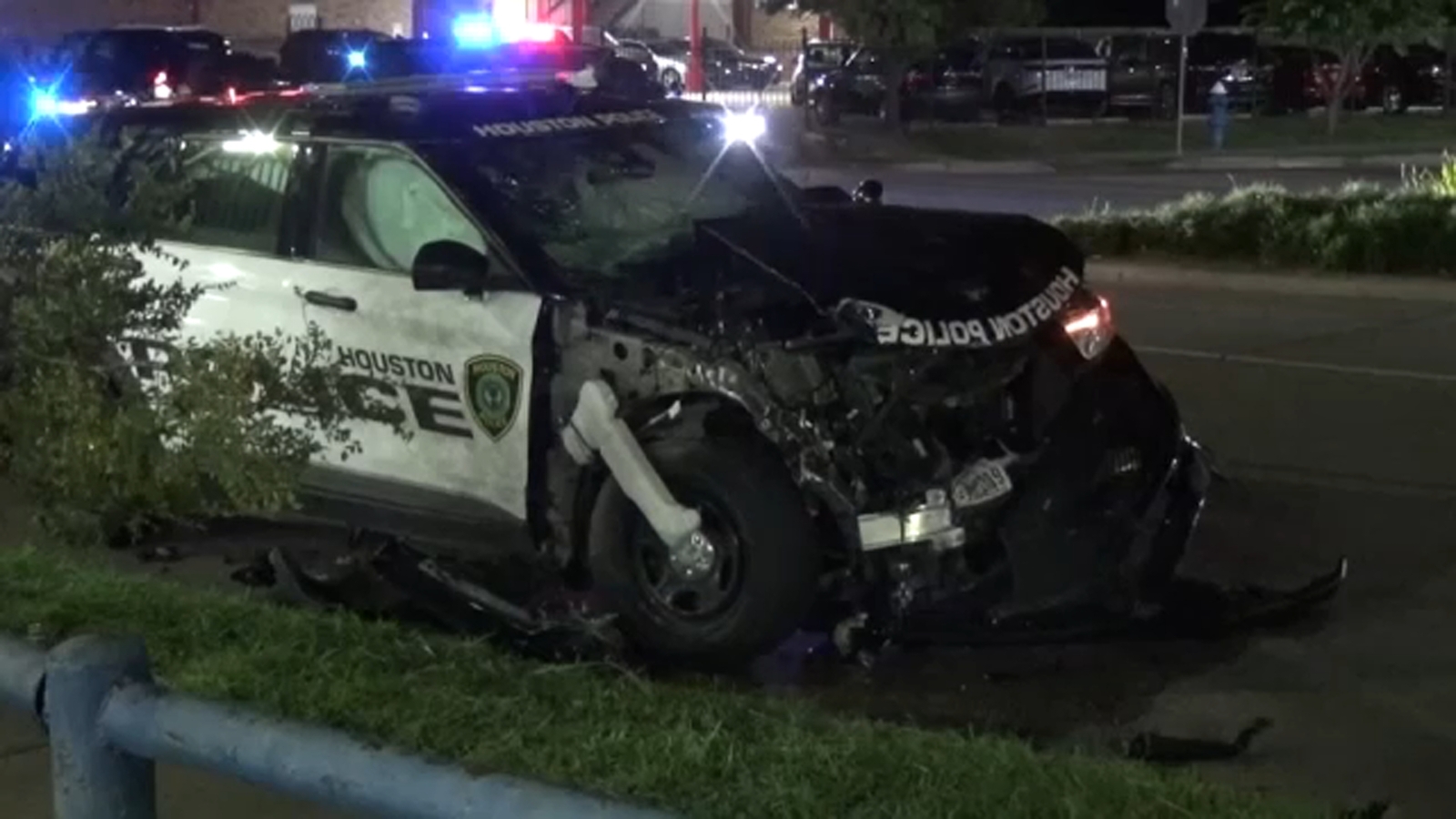 Houston Police Department patrol unit crashes into car in Houston's ...