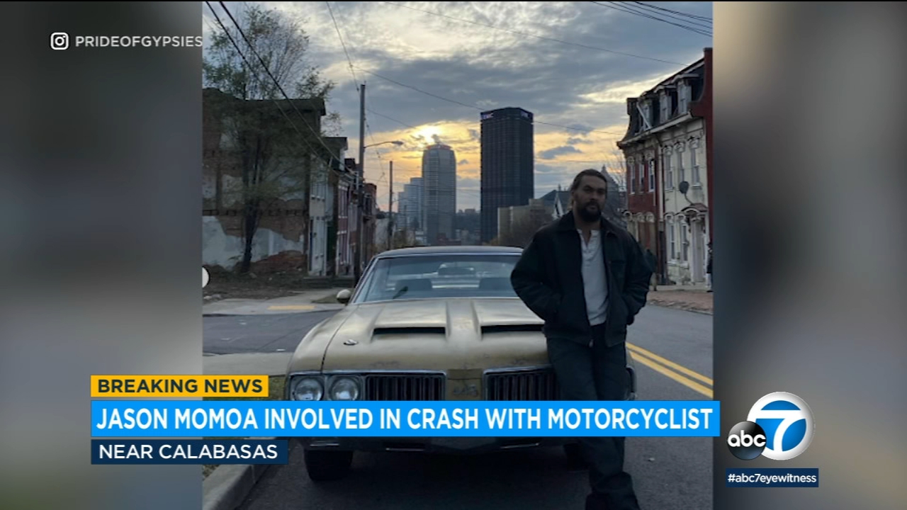 Jason Momoa involved in crash with motorcycle in Calabasas, no serious injuries reported, CHP says