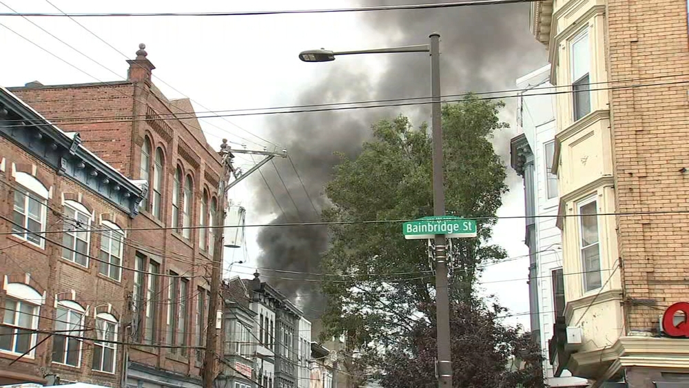 Jim's Steaks South St. fire sends smoke into the air