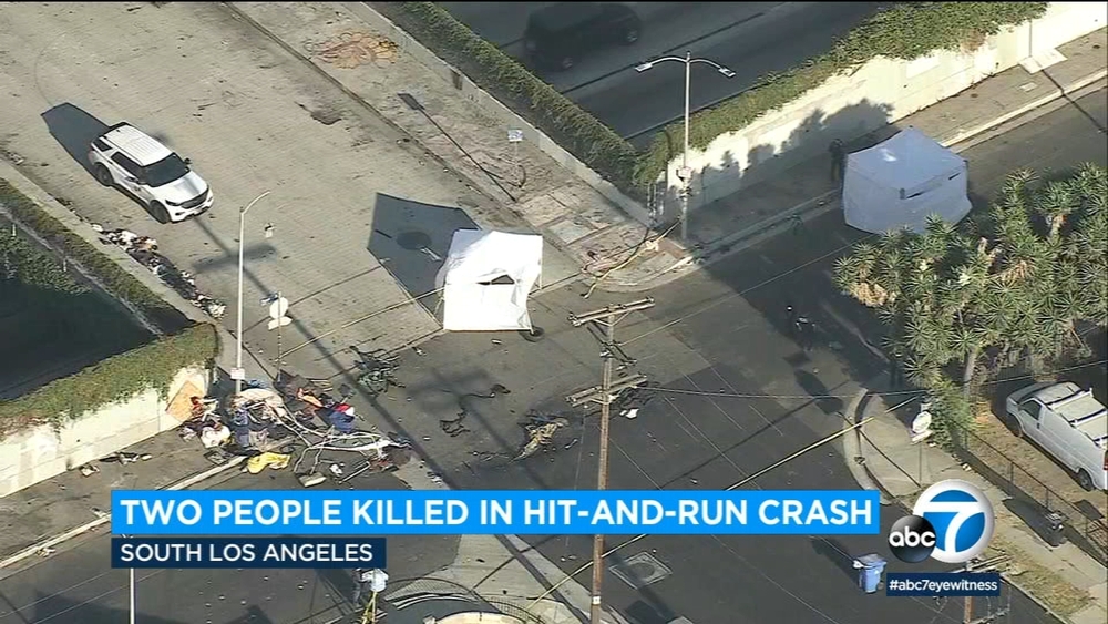 South LA hit and run leaves 2 dead in tents, 1 injured