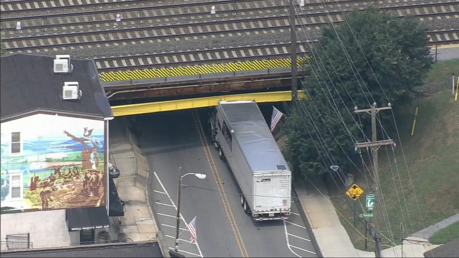 Struck truck in Prospect Park Road shut down after big rig gets stuck