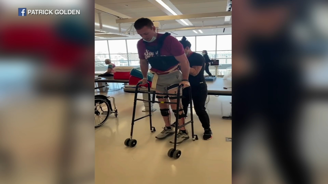 CPD officer paralyzed in off-duty shooting walking again: VIDEO