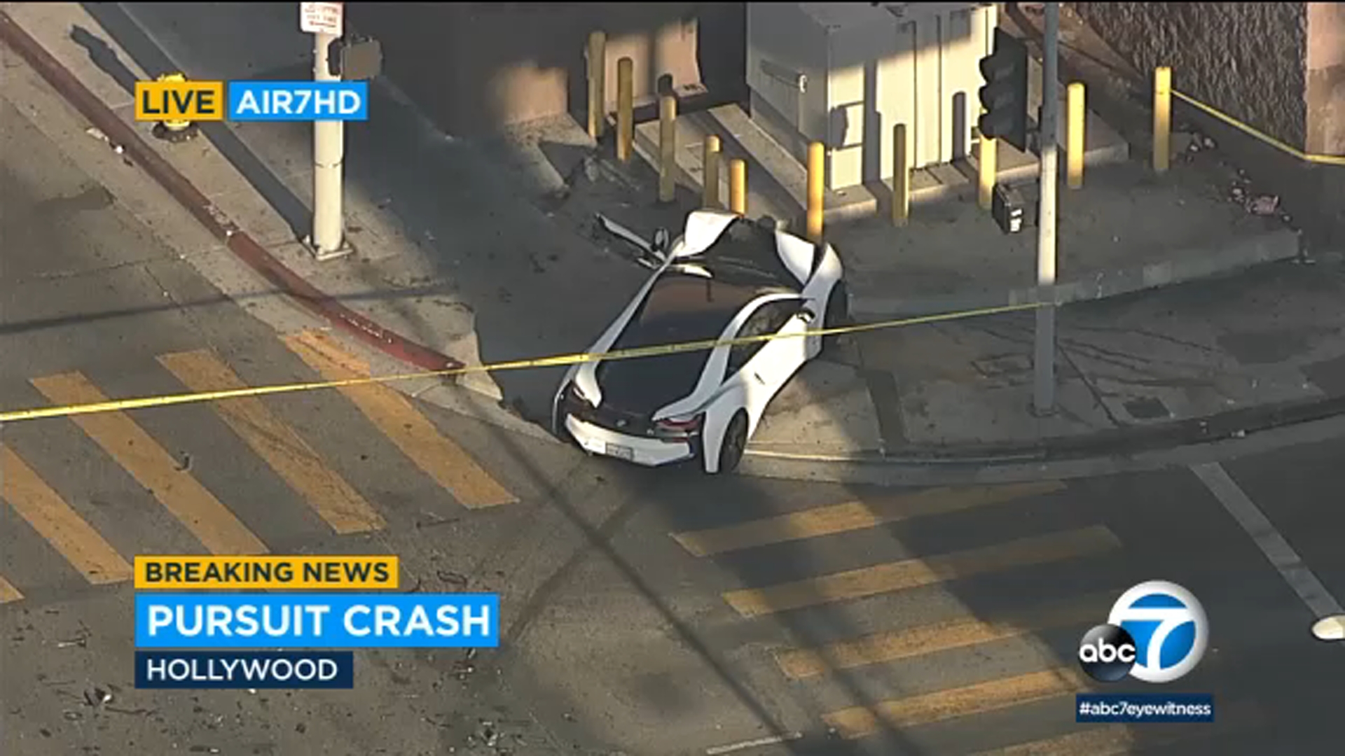 Suspect in stolen BMW causes multi-car crash after chase, LAPD says