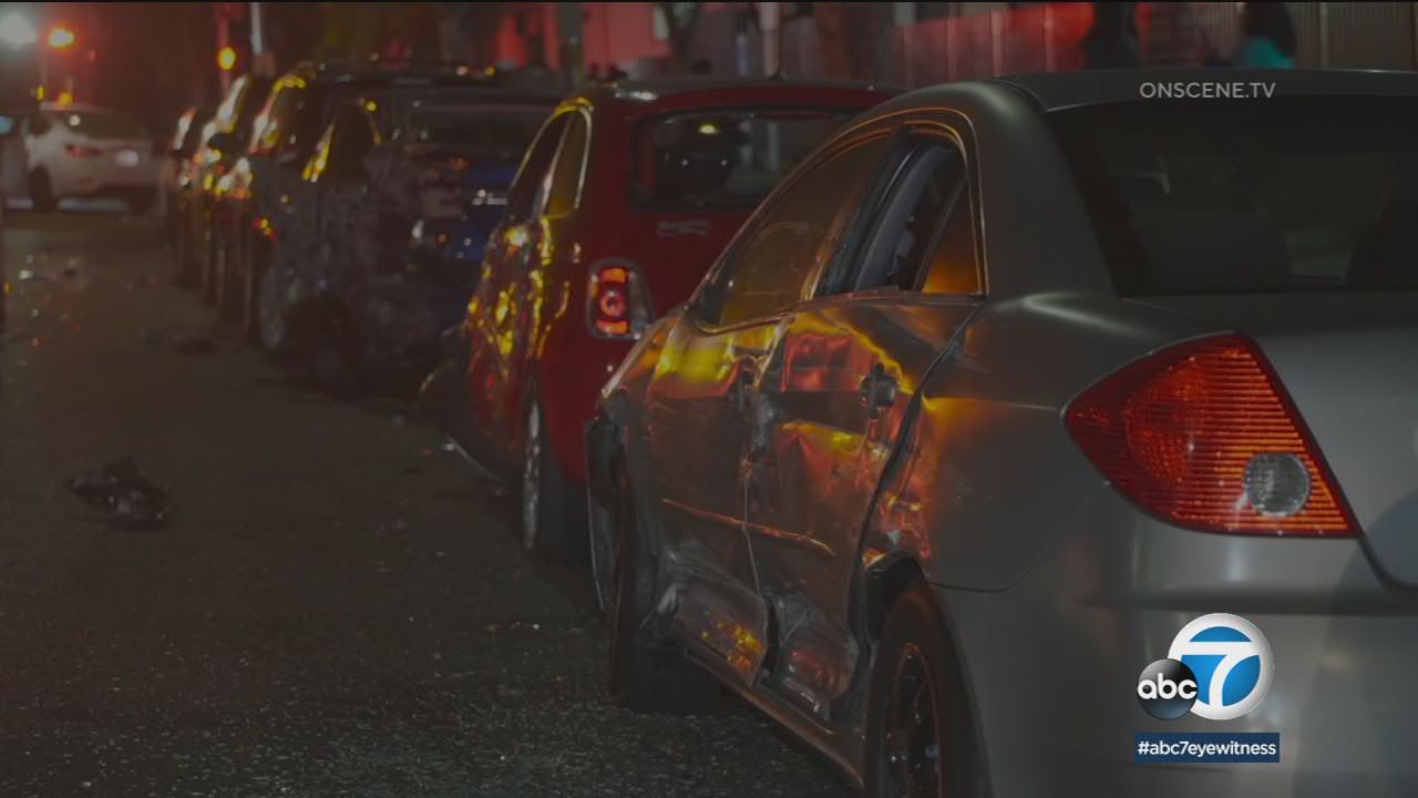 Driver loses control of pickup truck, hits 30 parked vehicles