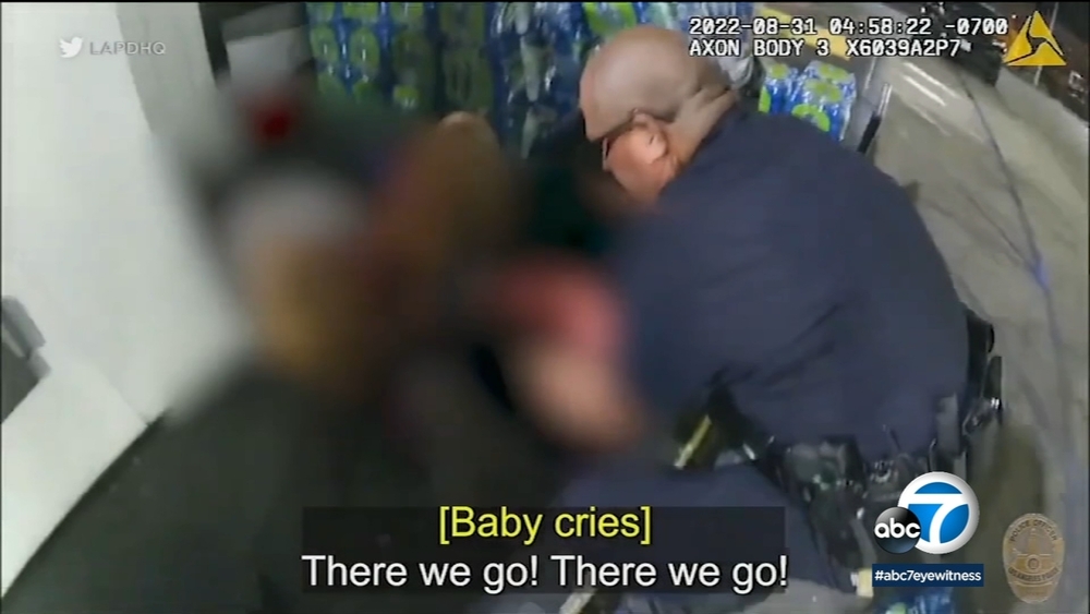 LAPD officers help deliver baby at Van Nuys gas station