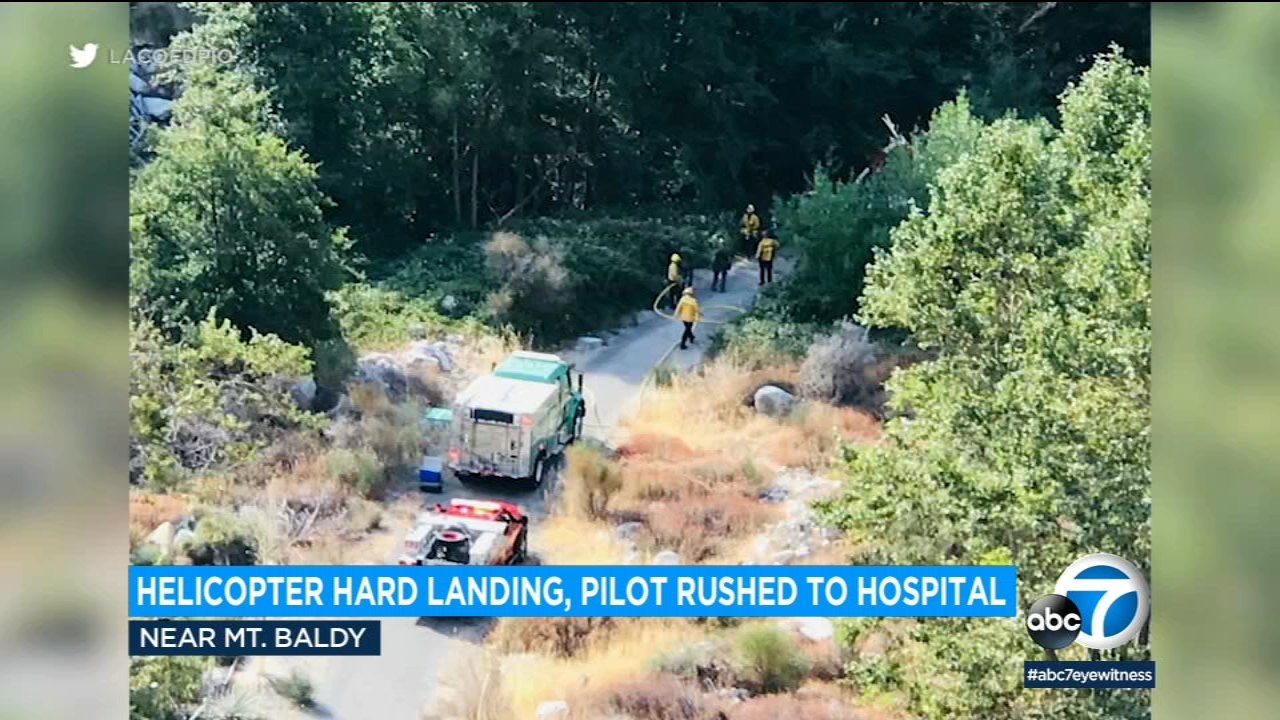 Pilot rescued after chopper lands hard, rolls over on Mount Baldy