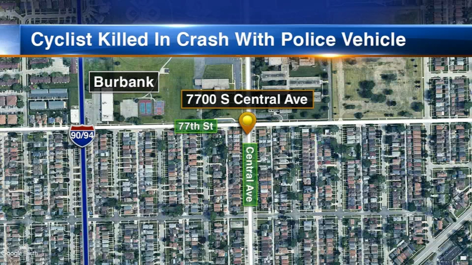 Burbank, Illinois police vehicle involved in fatal crash with bicyclist
