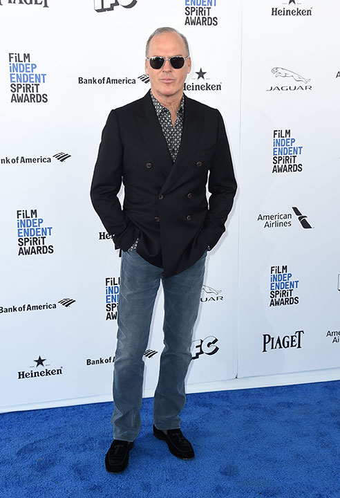 Michael Keaton arrives at the Film Independent Spirit Awards on Saturday in Santa Monica, Calif.