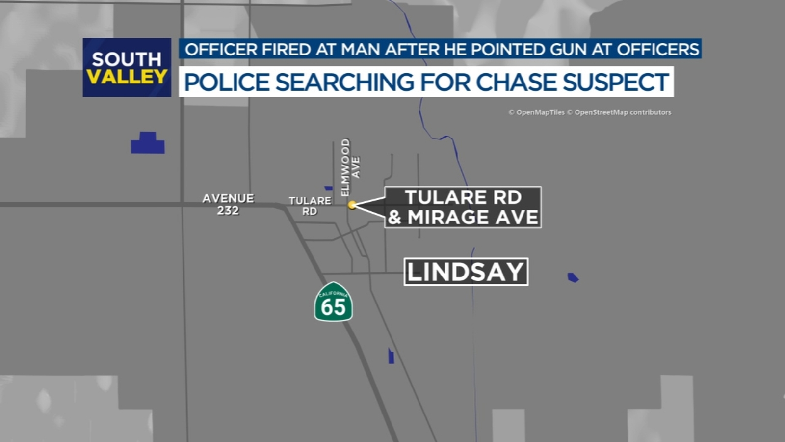 Suspect escapes after being shot at by Lindsay police officer ABC30