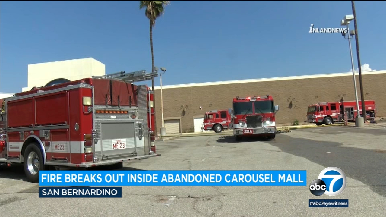 Firefighters extinguish fire at vacant Carousel Mall in San Bernardino