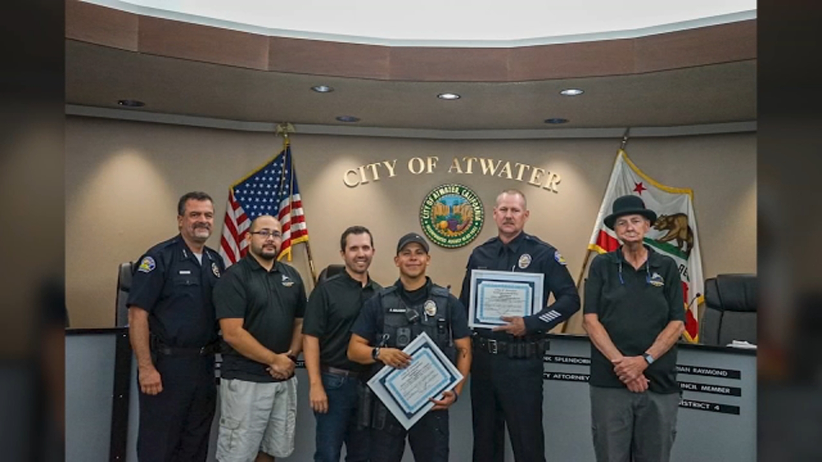 Atwater police officers honored for saving children ABC30 Fresno