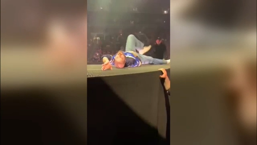 Post Malone suffers bruised ribs after falling through a hole on stage in St. Louis