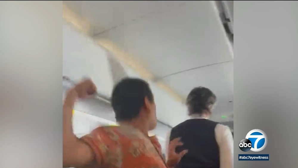 Video shows passenger punch attendant during flight to LA